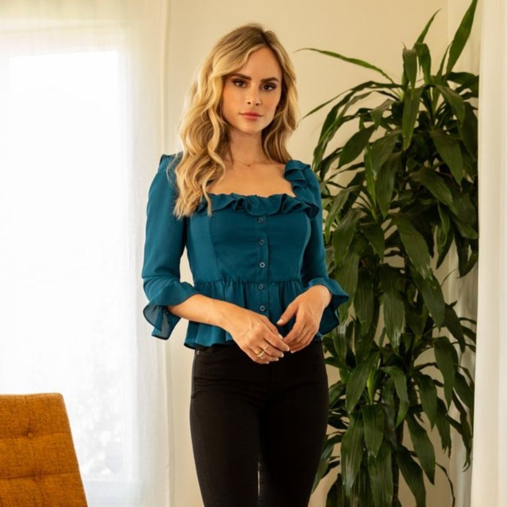 Lani The Label Rumi Blouse Moroccan Blue